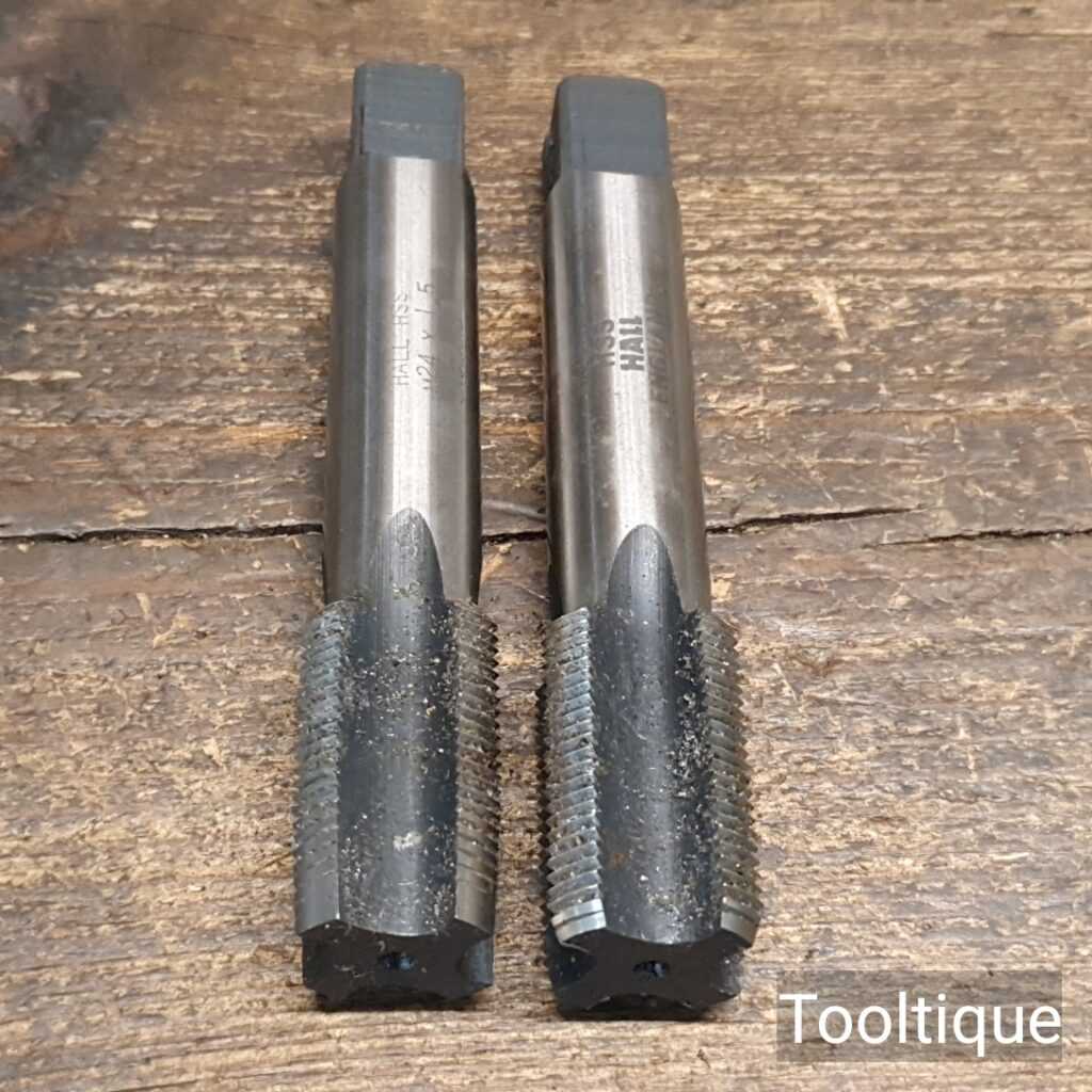 2 No: Vintage Hall Of England M24 X 1.5 HSS Sequenced Taps Good Condition