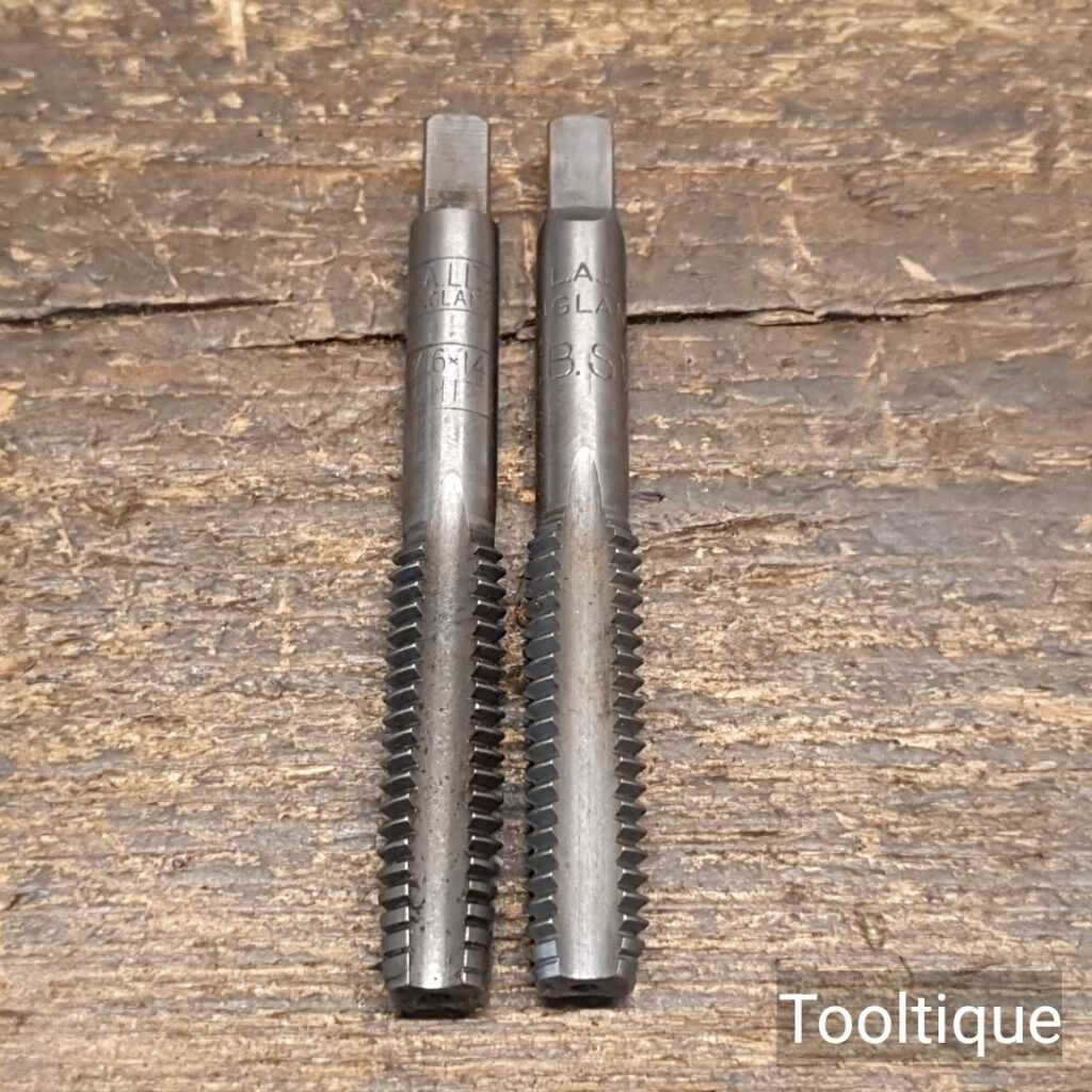 Vintage Pair of LALL td 7/16” BSW x 14 Sequenced Taps - Good Condition