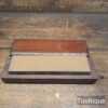 Vintage Fine Grade India Sharpening Stone Fitted Into Mahogany Box