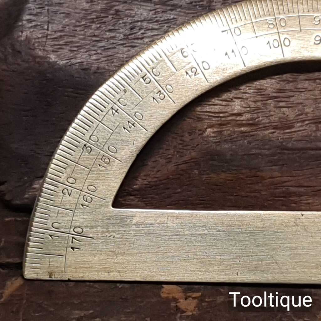 Antique Brass Protractor Fully Refurbished Ready For Use Tooltique
