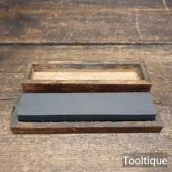 Vintage Boxed 5” x 1” Natural Blue Slate Water Razor Hone - Good Condition