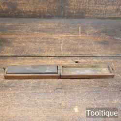 Vintage Boxed 5” x 1” Natural Blue Slate Water Razor Hone - Good Condition