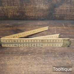 Crisp Vintage Rabone Chesterman No: 1161 Boxwood Brass Folding Rule