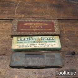 Vintage Selection of 3 No: Sharpening & India Slip Stones - Refurbished