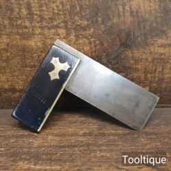 Vintage Ebony & Brass Carpenters 4” Set Square - Good Condition
