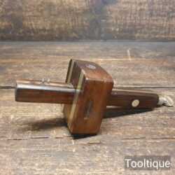 Vintage Footprint Mahogany Brass Quick Adjust Mortice Gauge - Good Condition