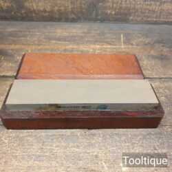 Vintage Fine Grade India Honing Stone Mahogany Box - Flattened Ready For Use