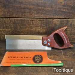 Vintage Spear & Jackson 10” Brass Back Dovetail Saw - Fully Refurbished