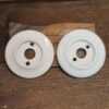 Pair Of Frelan Hardware White Porcelain Door Knob Backplates