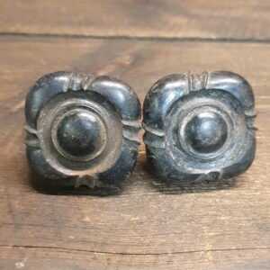 Attractive Vintage Wood And Brass Draw Knobs Attractive Vintage Wood And Brass Draw Knobs