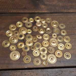 50+ Vintage Variety of Brass Knob Back Plates - Good Condition