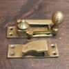 Antique Victorian Brass Reeded RAILWAY Sash Window Fastener