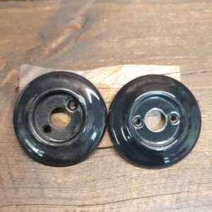 Vintage Pair of Frelan Hardware Black Porcelain Backplates Vintage Pair of Frelan Hardware Black Porcelain Backplates