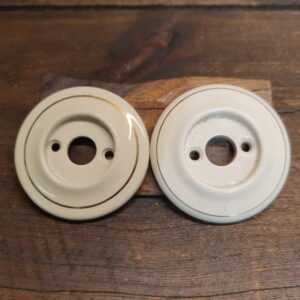 Vintage Pair Of Mortice Porcelain Knob Backplates Vintage Pair Of Mortice Porcelain Knob Backplates