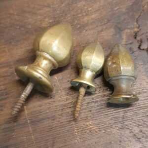 3 No: Ornate Vintage Brass Picture Fittings with Screw Threads