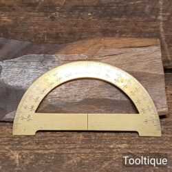 Vintage Brass 180-Degree Protractor Measuring Instrument - Good Condition