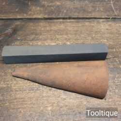 2 Vintage Slipstones Tapered Curved India Stone Square Carborundum