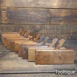 Vintage Harlequin Set of 10 No: Beechwood Beading Planes - Good Condition