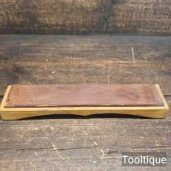 Vintage 10” x 2” Leather Tool Cutter Honing Strop On Stand - Good Condition