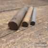 3 No: Vintage Various Grit Round Slip Stone - Good Condition