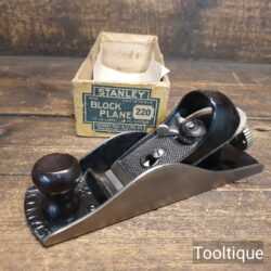Vintage Boxed Stanley Sweetheart USA No: 220 Block Plane - Refurbished For Use
