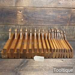 Vintage Full Half Set 18 No: Griffiths Norwich Hollow & Round Beechwood Moulding Planes