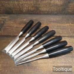 Vintage Selection of 6 No: Stanley No: 5001 Bevel Edge Chisels - Fully Refurbished