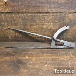 Large 14” long Antique Cast Steel Square Leg Dividers - Good Condition