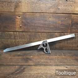 Vintage Engineers Moore & Wright Combination Set Square Extended Ruler - Refurbished
