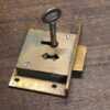 Antique 2 lever Brass Drawer Till Lock With Key