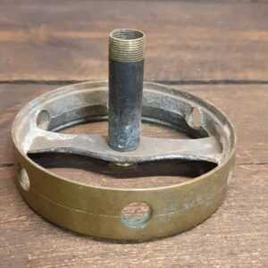 Vintage 4” Brass Lighting Component With Circular Ring