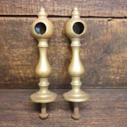 Antique Pair Hollow Brass Curtain Rail Brackets