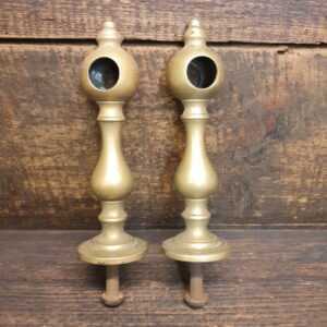 Antique Pair Hollow Brass Curtain Rail Brackets Antique Pair Hollow Brass Curtain Rail Brackets