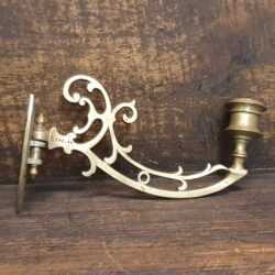 Antique Victorian Brass Wall Mounted Candle Sconce