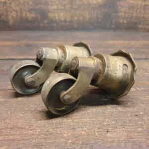 Antique Pair of Brass Socket Castors - Good Condition Antique Pair of Brass Socket Castors - Good Condition