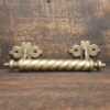 Antique Hollow Brass Gothic Door Handle - Good Condition