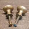 Vintage Pair Dished Face Brass Headed Cabinet Knobs