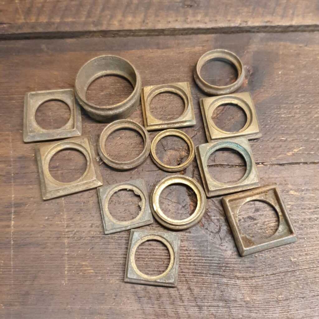 13 No: Vintage Brass Eyelet Curtain Fittings