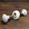 Vintage White Porcelain Interior Door Handle - Original Condition