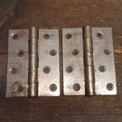 Vintage Pair 3” Double Steel Butt Hinges - Good Condition