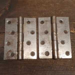 Vintage Pair 3” Double Steel Butt Hinges - Good Condition Vintage Pair 3” Double Steel Butt Hinges - Good Condition