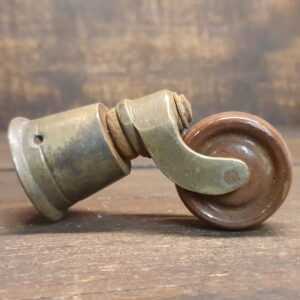 Antique Brass Socket Castor With Vitrified Bowel Wheel