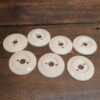 7 No: Vintage Frelan Hardware White Porcelain Door Knob Backplates