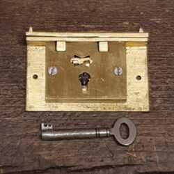 Vintage 4 lever Brass Box Lock With Key