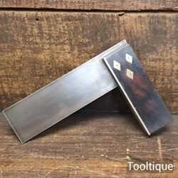 Vintage 6” Rosewood & Brass Carpenters Set Square - Refurbished Ready To Use