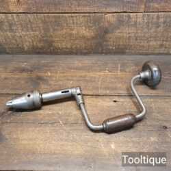 Unusual Vintage Carpenters Ratchet Brace With Morse Tapered Fitted Keyless Chuck