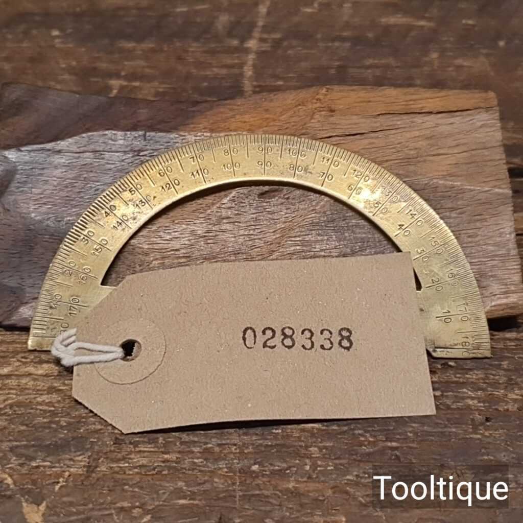 Vintage Brass 180-Degree Protractor – Good Condition | Tooltique