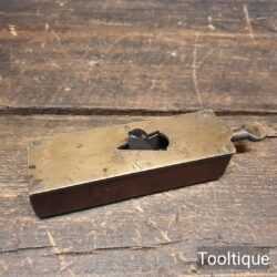 Rare Antique Basket Weavers Mahogany Brass Adjustable Slitting Tool - Good Condition