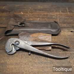 Scarce Antique Pair of WW1 Ironsides USA 8” Patent Wire Cutters in Leather Case