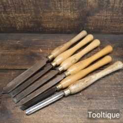Vintage Selection 6 No: Marples Woodturning Chisels - Fair/Good Condition